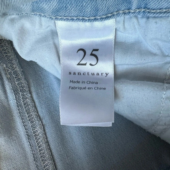 Anthropologie x Sanctuary Denim Lightwash standard Rise Ankle Skinny Jeans 25 - Picture 4 of 4